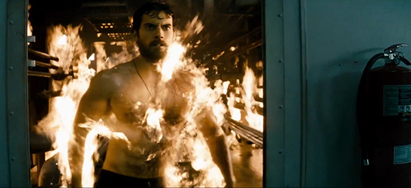 man of steel on fire