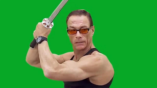 Van Damme vor green screen