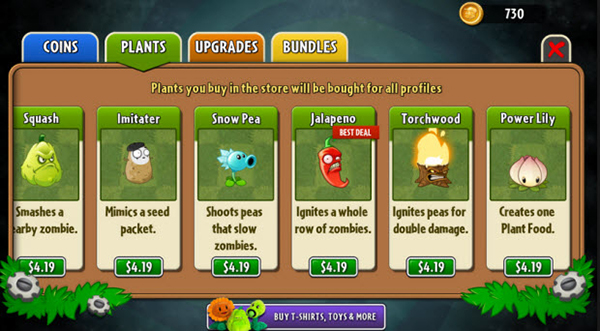 plants vs zombies 2 store