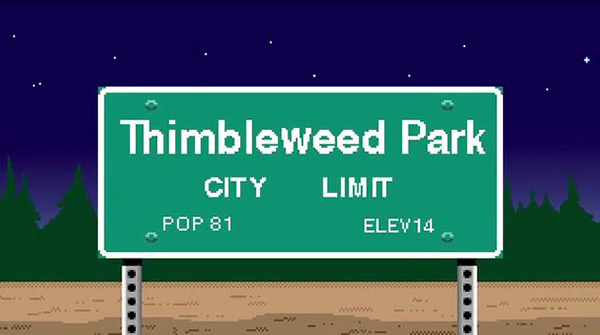 Thimbleweed Park sign